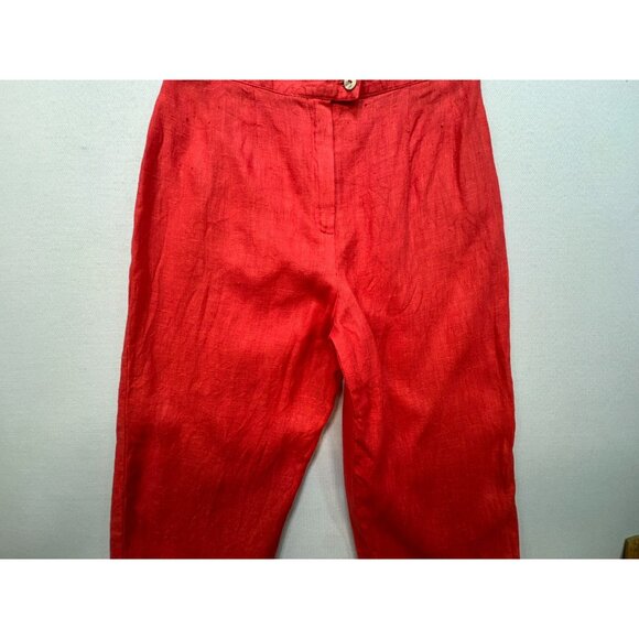 Harve Bernardo Holtzman Collection 100% Linen Two-Piece Set Size 12/14 Coral - Picture 15 of 16